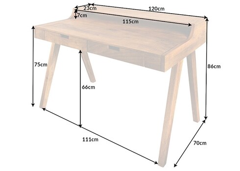 Kirjutuslaud MONSOON pruun, 120x70xH86 cm