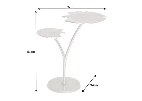 Abilaud GINKO hõbe, 49x31xH56 cm
