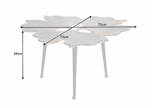 Abilaud GINKO kuldne, 75x73xH39 cm