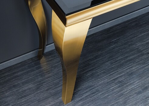 Konsoollaud MODERN BAROQUE must / kuldne, 145x50xH75 cm