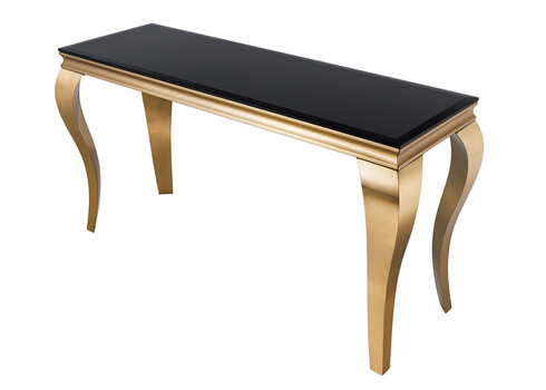 Konsoollaud MODERN BAROQUE must / kuldne, 145x50xH75 cm