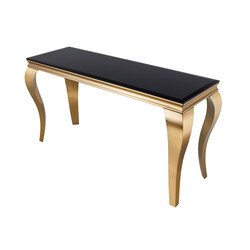 Konsoollaud MODERN BAROQUE must / kuldne, 145x50xH75 cm