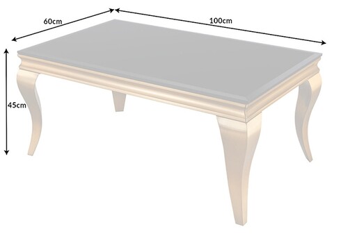 Diivanilaud MODERN BAROQUE must / kuldne, 100x60xH45 cm