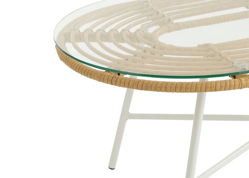 Aialaud LOWA valge / pruun, 90x50xH36 cm