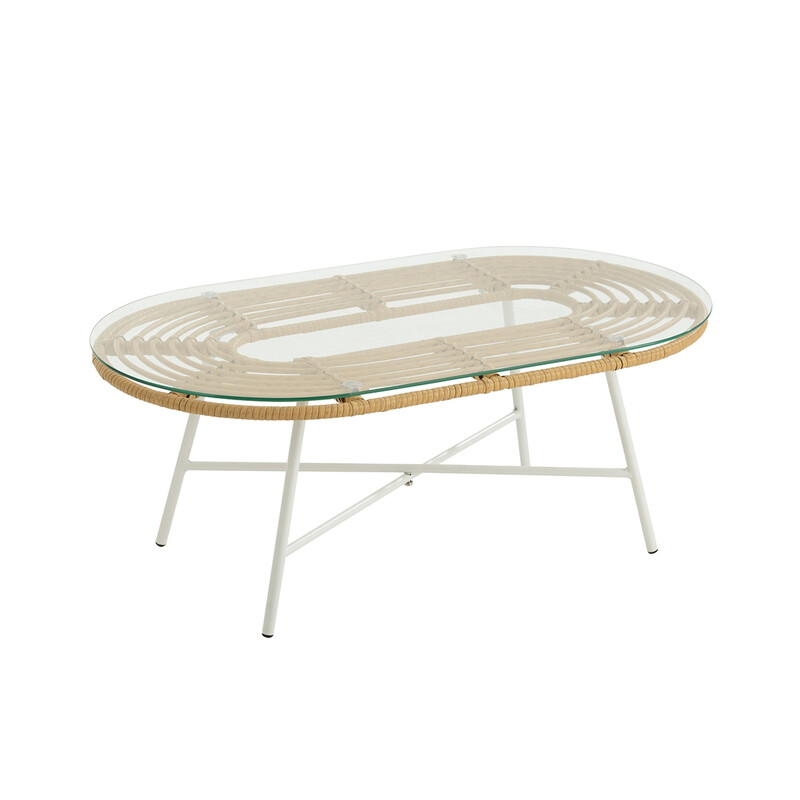 Aialaud LOWA valge / pruun, 90x50xH36 cm