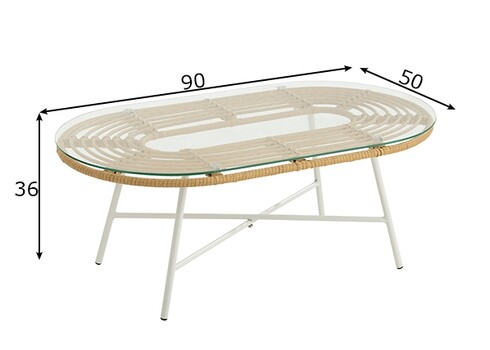 Aialaud LOWA valge / pruun, 90x50xH36 cm