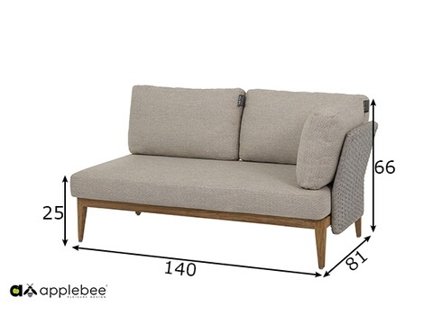 Diivan Apple Bee LISA beež / tiik, 140x81xH66 cm