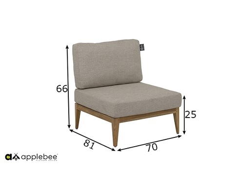 Diivan Apple Bee LISA beež / tiik, 70x81xH66 cm