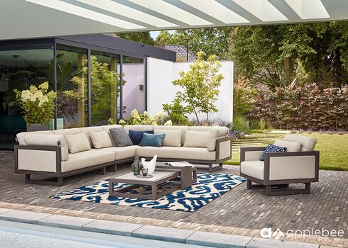 Tugitool Apple Bee SANTORINI hall / beež, 75x82xH60 cm