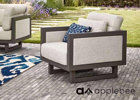 Tugitool Apple Bee SANTORINI hall / beež, 75x82xH60 cm