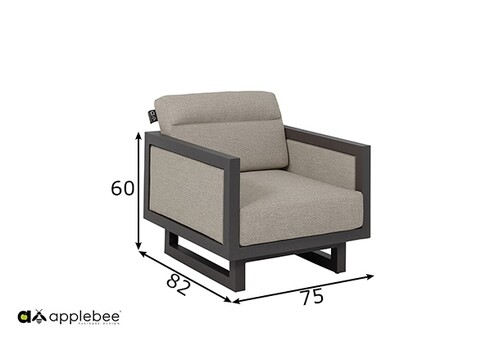 Tugitool Apple Bee SANTORINI hall / beež, 75x82xH60 cm