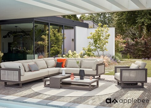 Diivan Apple Bee SANTORINI ROPE hall / beež, 159x82xH60 cm, vasak