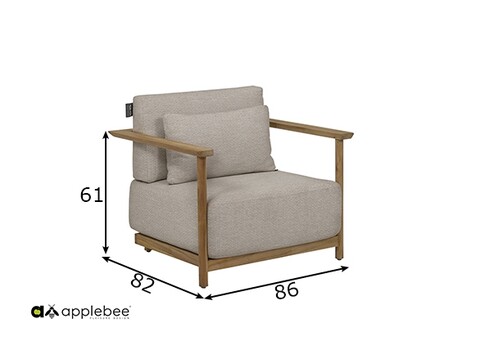 Tugitool Apple Bee ST.LUCIA tiik / beež, 86x82xH61 cm