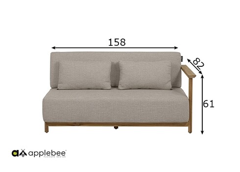 Diivan Apple Bee ST.LUCIA tiik / beež, 158x82xH61 cm, vasak
