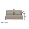 Diivan Apple Bee ST.LUCIA tiik / beež, 158x82xH61 cm, vasak