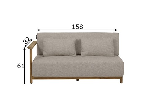 Diivan Apple Bee ST.LUCIA tiik / beež, 158x82xH61 cm, parem