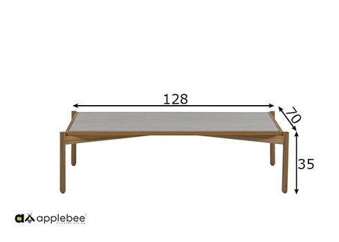 Diivanilaud Apple Bee ST.LUCIA tiik / hall, 128x70xH35 cm
