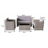Aiamööbli komplekt Bello Giardino CALMO laud + 2 tugitooli + diivan
