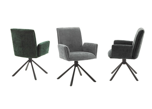 Käetugedega tool BOULDER antratsiit / must, 61x61xH86 cm, 2 tk