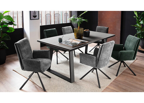 Käetugedega tool BOULDER hall / must, 61x61xH86 cm, 2 tk