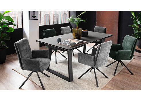 Käetugedega tool BOULDER oliiviroheline / must, 61x63xH86 cm, 2 tk