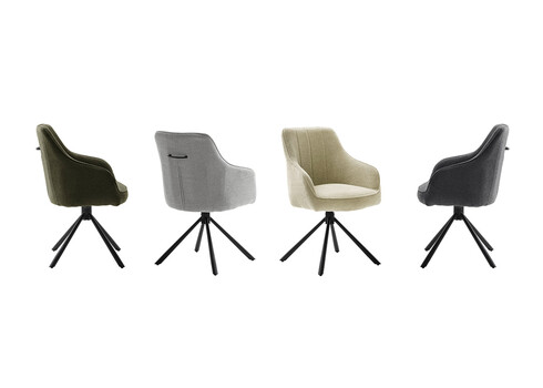 Käetugedega tool KASAMA antratsiit, 62x62xH91 cm, 2 tk