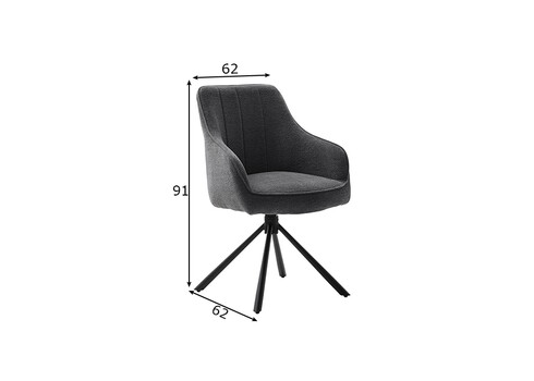 Käetugedega tool KASAMA antratsiit, 62x62xH91 cm, 2 tk