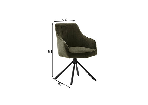 Käetugedega tool KASAMA oliiviroheline, 62x62xH91 cm, 2 tk
