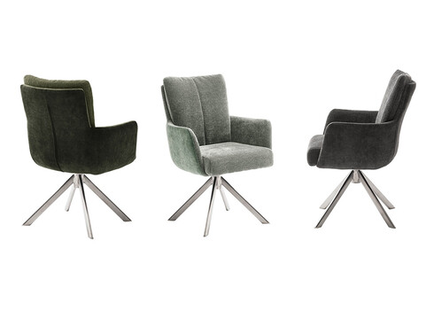 Käetugedega tool MALIA pastellroheline / metall, 61x67xH90 cm, 2 tk