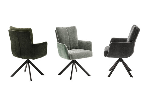 Käetugedega tool MALIA antratsiit / must, 61x67xH90 cm, 2 tk