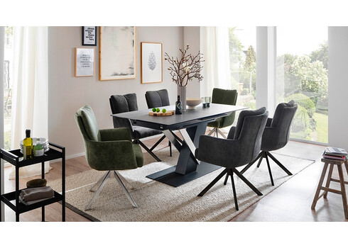 Käetugedega tool MALIA antratsiit / must, 61x67xH90 cm, 2 tk