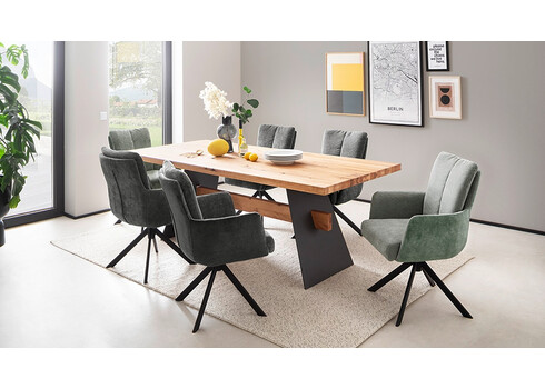 Käetugedega tool MALIA oliiviroheline / must, 61x67xH90 cm, 2 tk