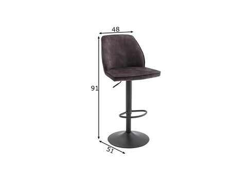 Baaritool OTTAWA antratsiit, 48x51xH91 cm, 2 tk