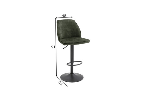 Baaritool OTTAWA oliiviroheline, 48x51xH91 cm, 2 tk