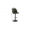 Baaritool OTTAWA oliiviroheline, 48x51xH91 cm, 2 tk