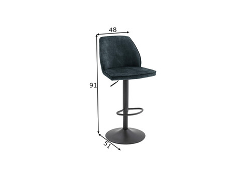 Baaritool OTTAWA sinine, 48x51xH91 cm, 2 tk