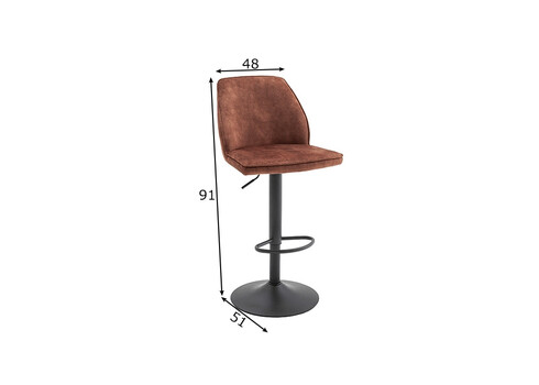 Baaritool OTTAWA roostepruun, 48x51xH91 cm, 2 tk