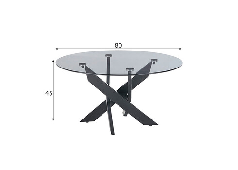 Diivanilaud KOPENHAGEN must, 80x80xH45 cm