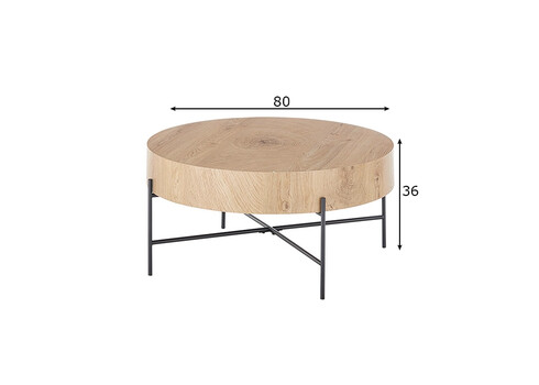 Diivanilaud MANACOR tamm, 80x80xH36 cm