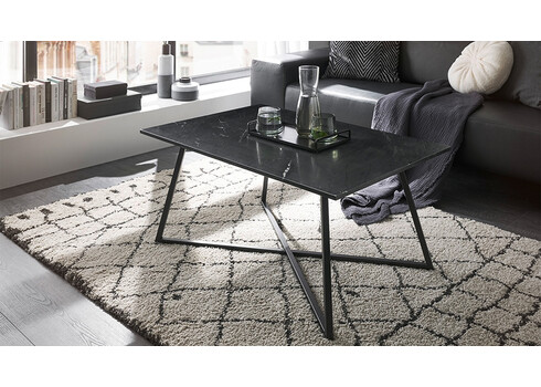 Diivanilaud MONTEVIDEO must marmor, 95x60xH44 cm