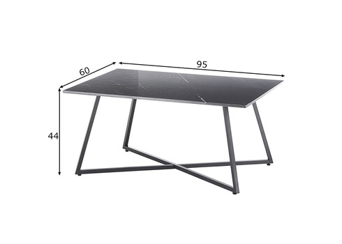 Diivanilaud MONTEVIDEO must marmor, 95x60xH44 cm