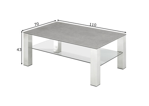 Diivanilaud PUNO hall, 110x70xH43 cm