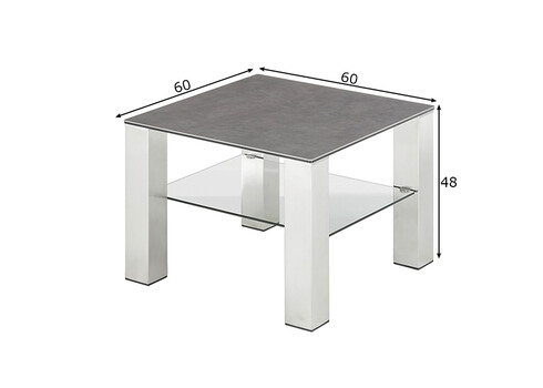 Diivanilaud PUNO hall, 60x60xH43 cm