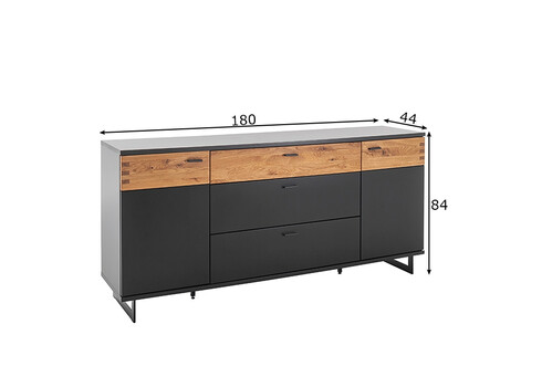 Kummut CESENA must / tamm, 180x44xH84 cm