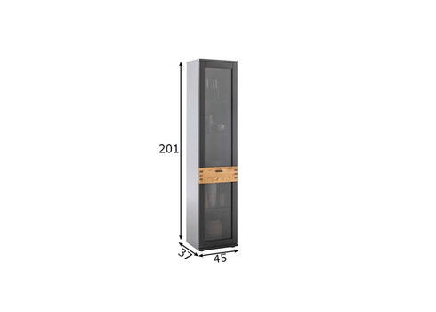 Vitriinkapp CESENA must / tamm, 45x37xH201 cm