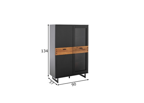 Vitriinkapp CESENA must / tamm, 90x37xH134 cm