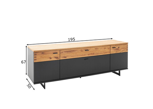 Tv-alus CESENA must / tamm, 195x50xH67 cm