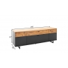 Tv-alus CESENA must / tamm, 195x50xH67 cm