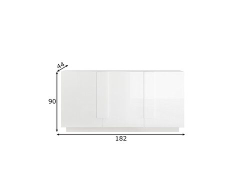 Kummut JUPITER valge kõrgläige, 181x44xH90 cm