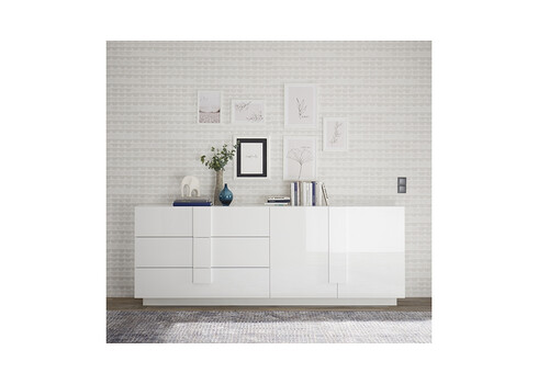 Kummut JUPITER valge kõrgläige, 241x44xH90 cm